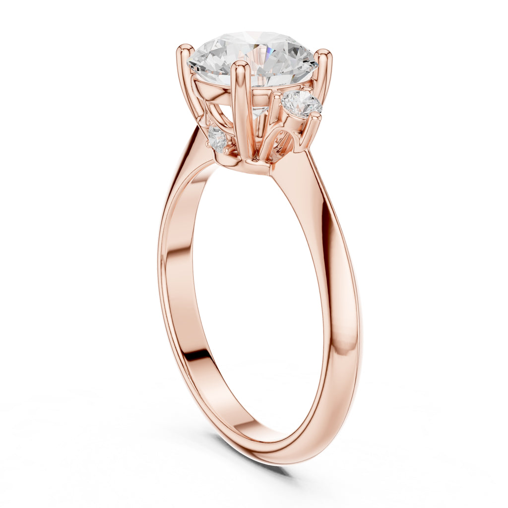 2.00 ct Round Diamond Ring 2ct Rose Gold