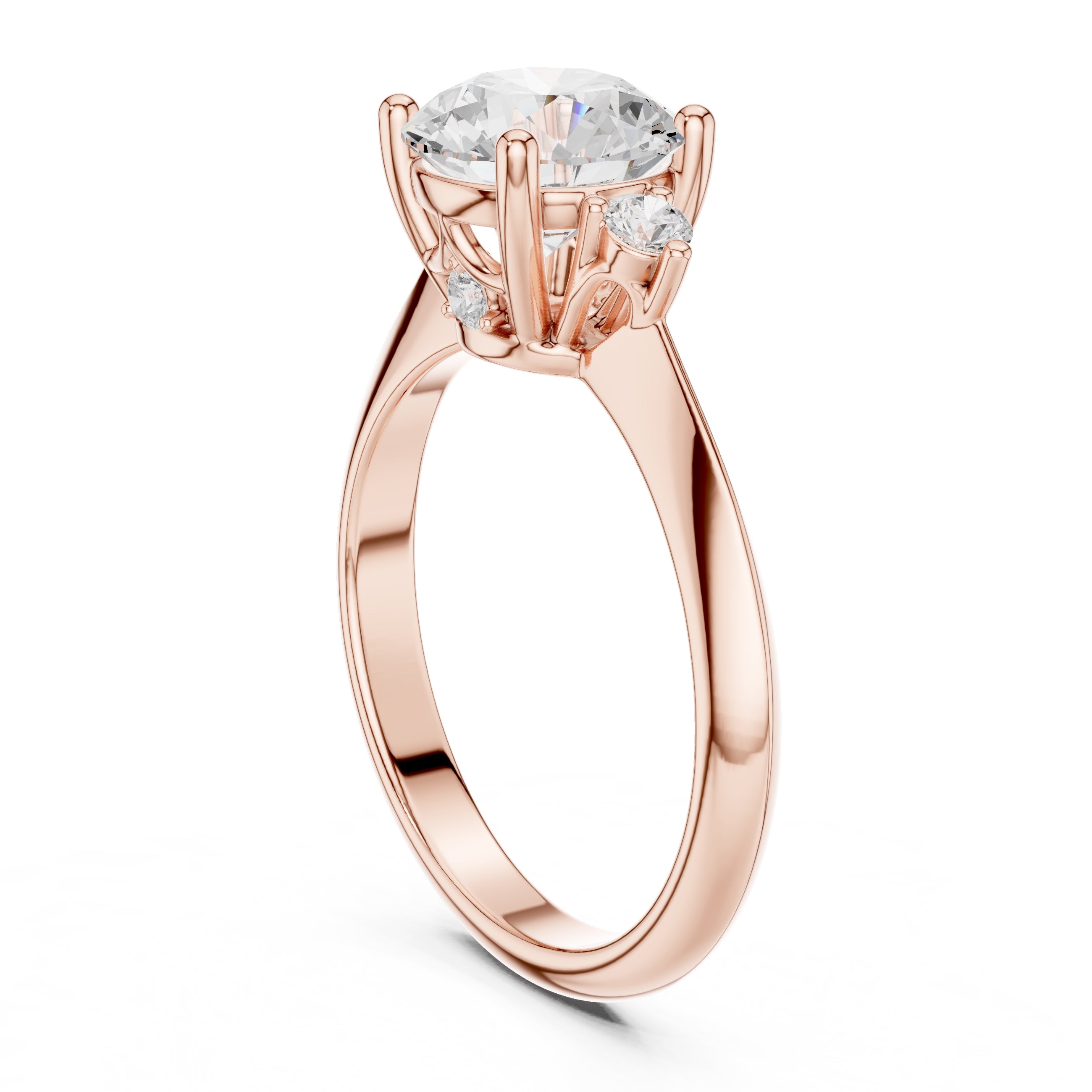 2.00 ct Round Diamond Ring 2ct Rose Gold
