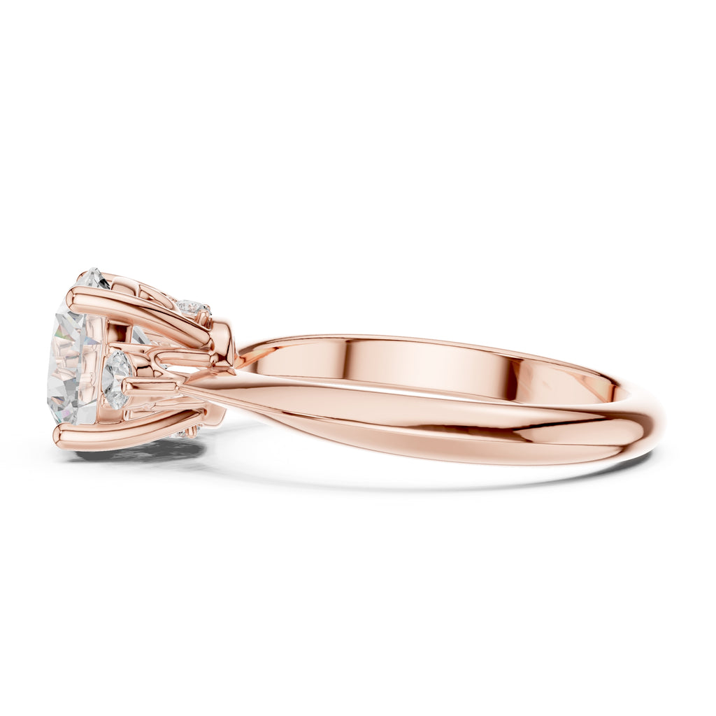 2.00 ct Round Diamond Ring 2ct Rose Gold
