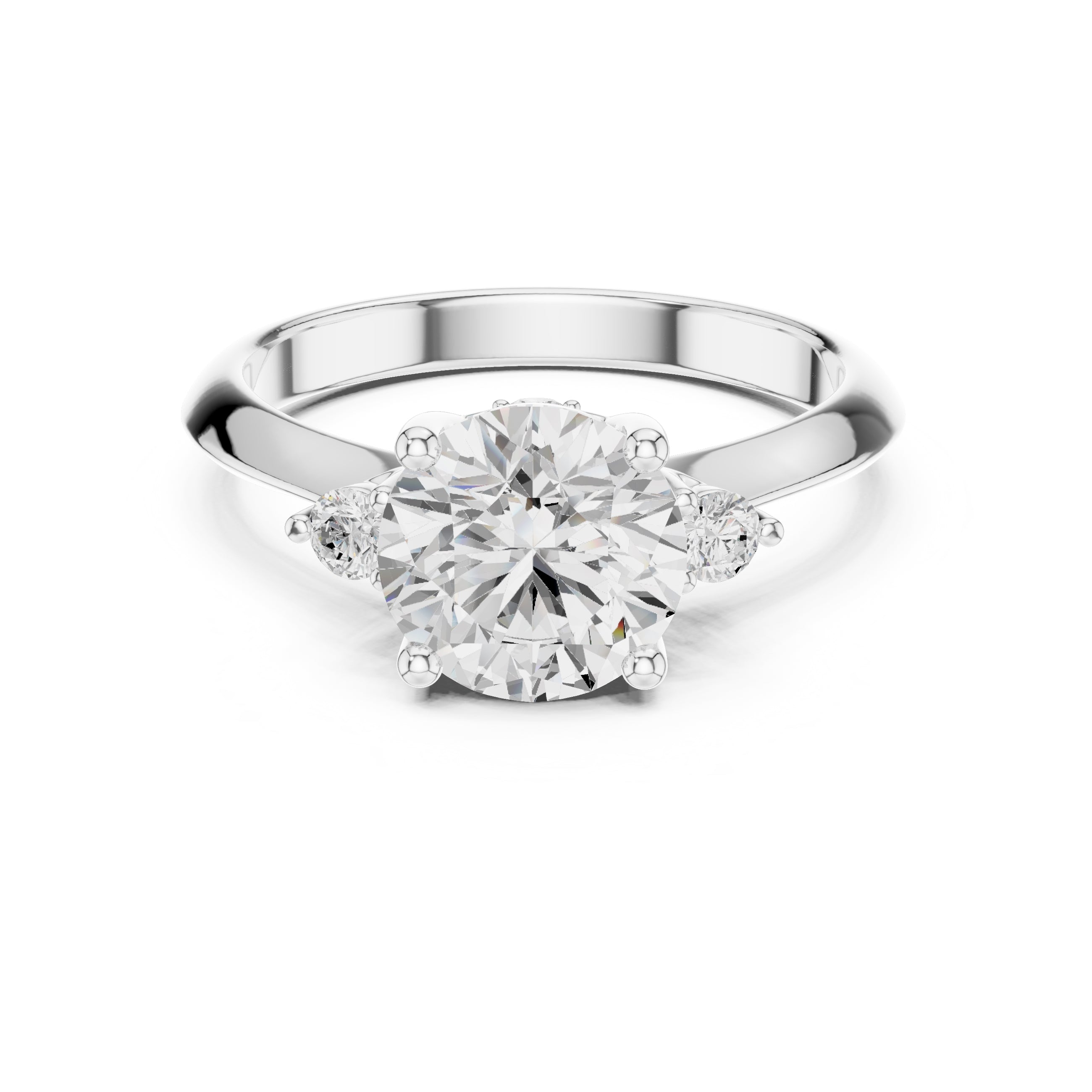 2.00 ct Round Diamond Ring 2ct White Gold