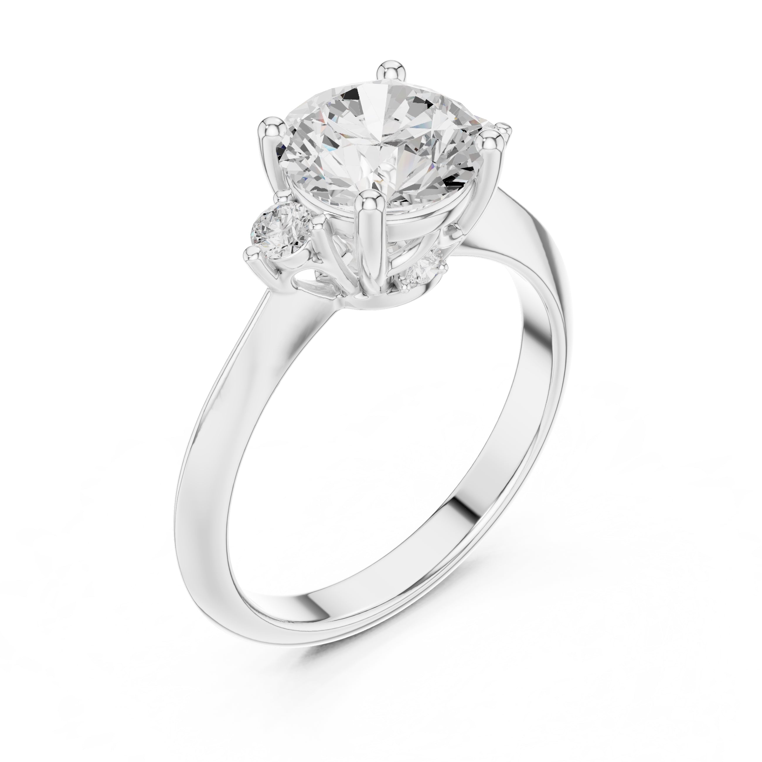 2.00 ct Round Diamond Ring 2ct White Gold