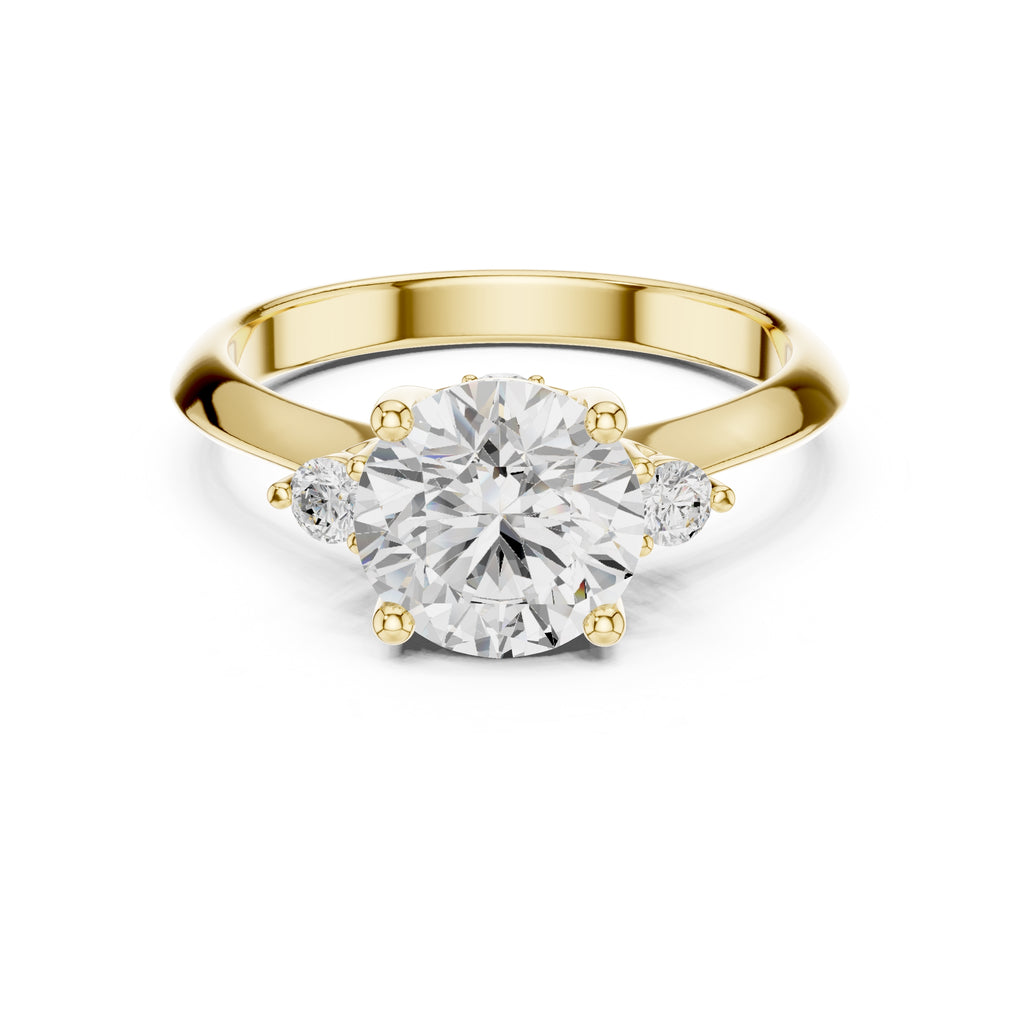 2.00 ct Round Diamond Ring 2ct Yellow Gold