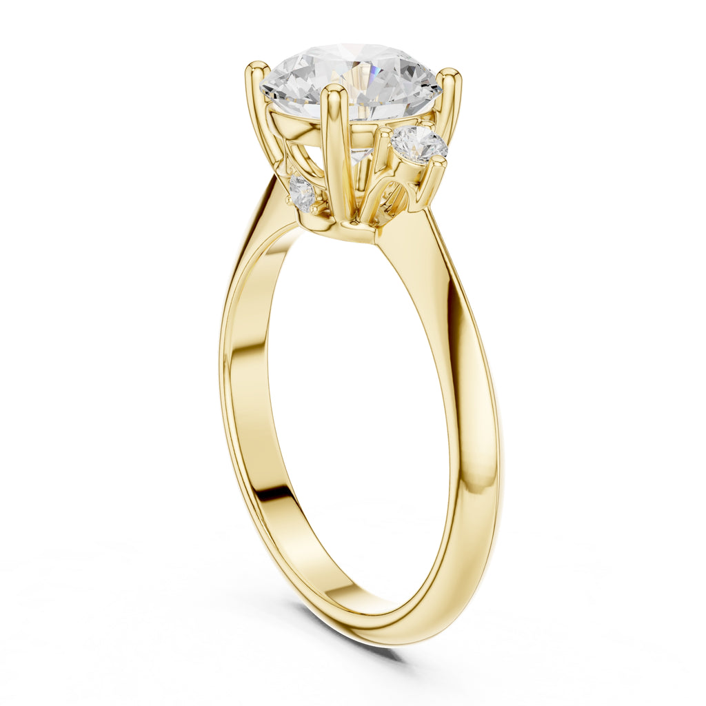 2.00 ct Round Diamond Ring 2ct Yellow Gold