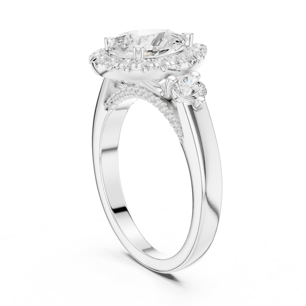 1.20 ct Pear Halo Diamond Ring 1.2ct White Gold