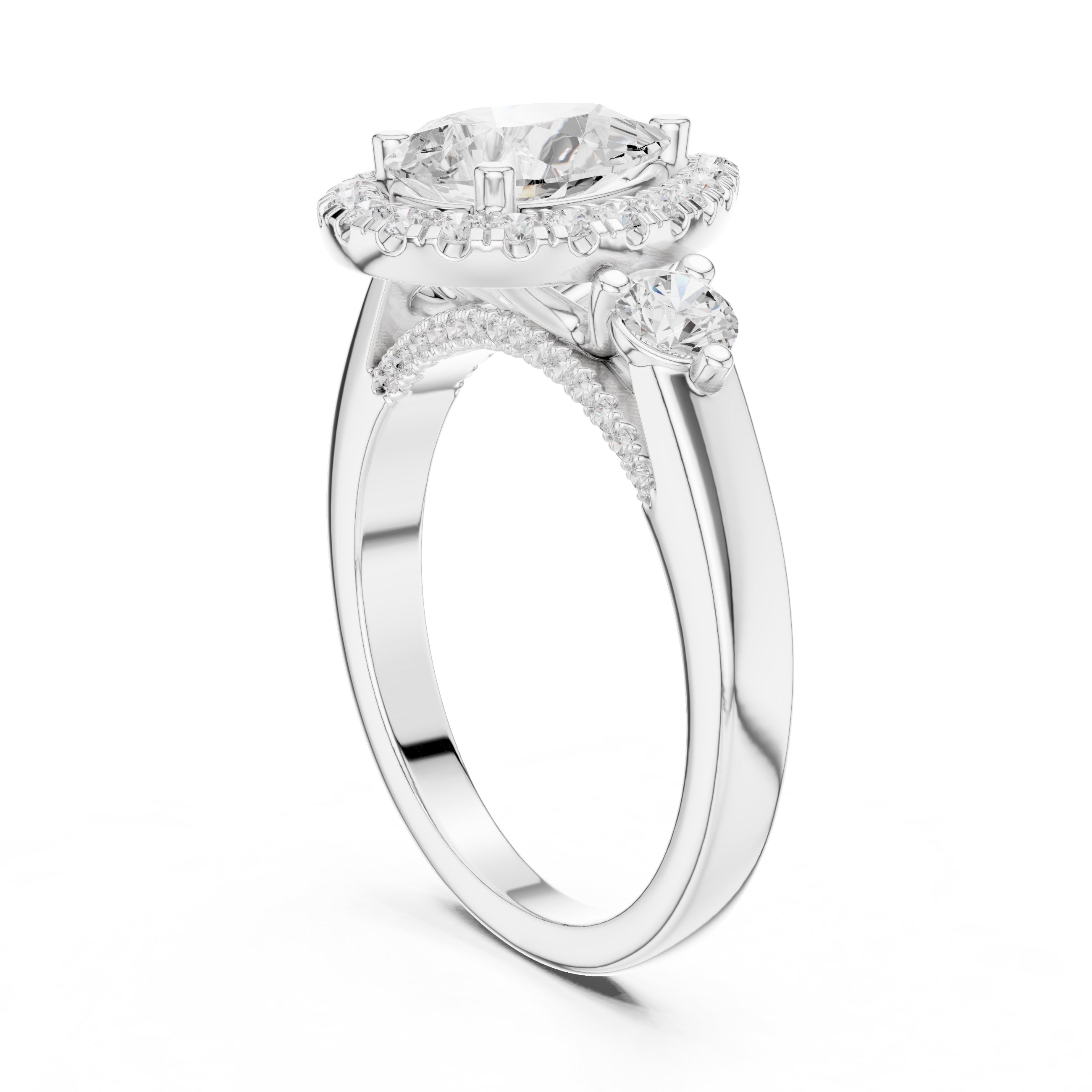1.20 ct Pear Halo Diamond Ring 1.2ct White Gold