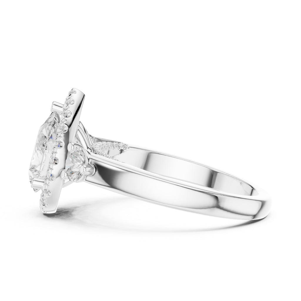 1.20 ct Pear Halo Diamond Ring 1.2ct White Gold