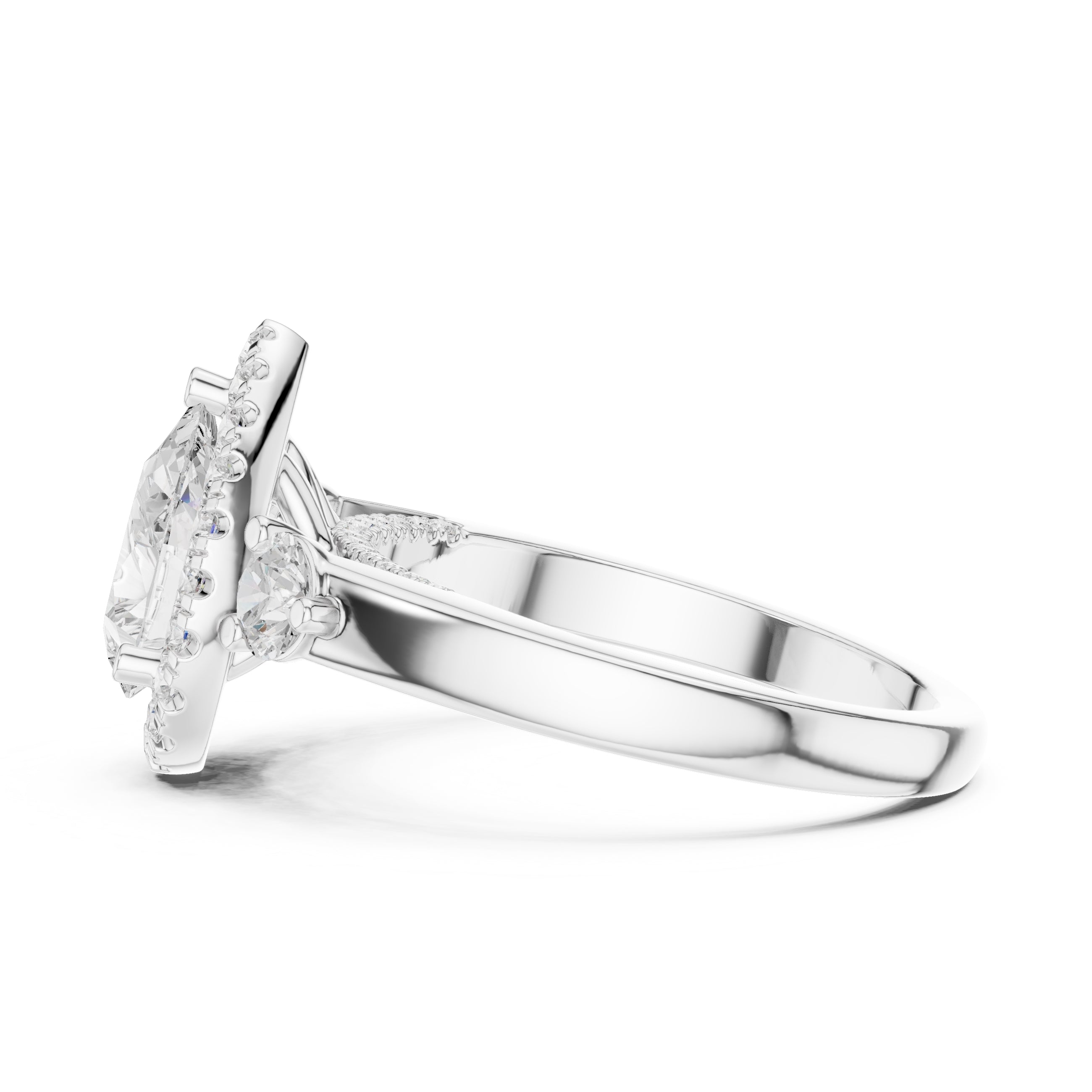 1.20 ct Pear Halo Diamond Ring 1.2ct White Gold