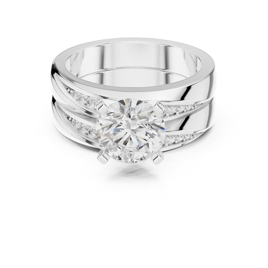 1.50 ct Round Bridal Ring Set 1.5ct White Gold