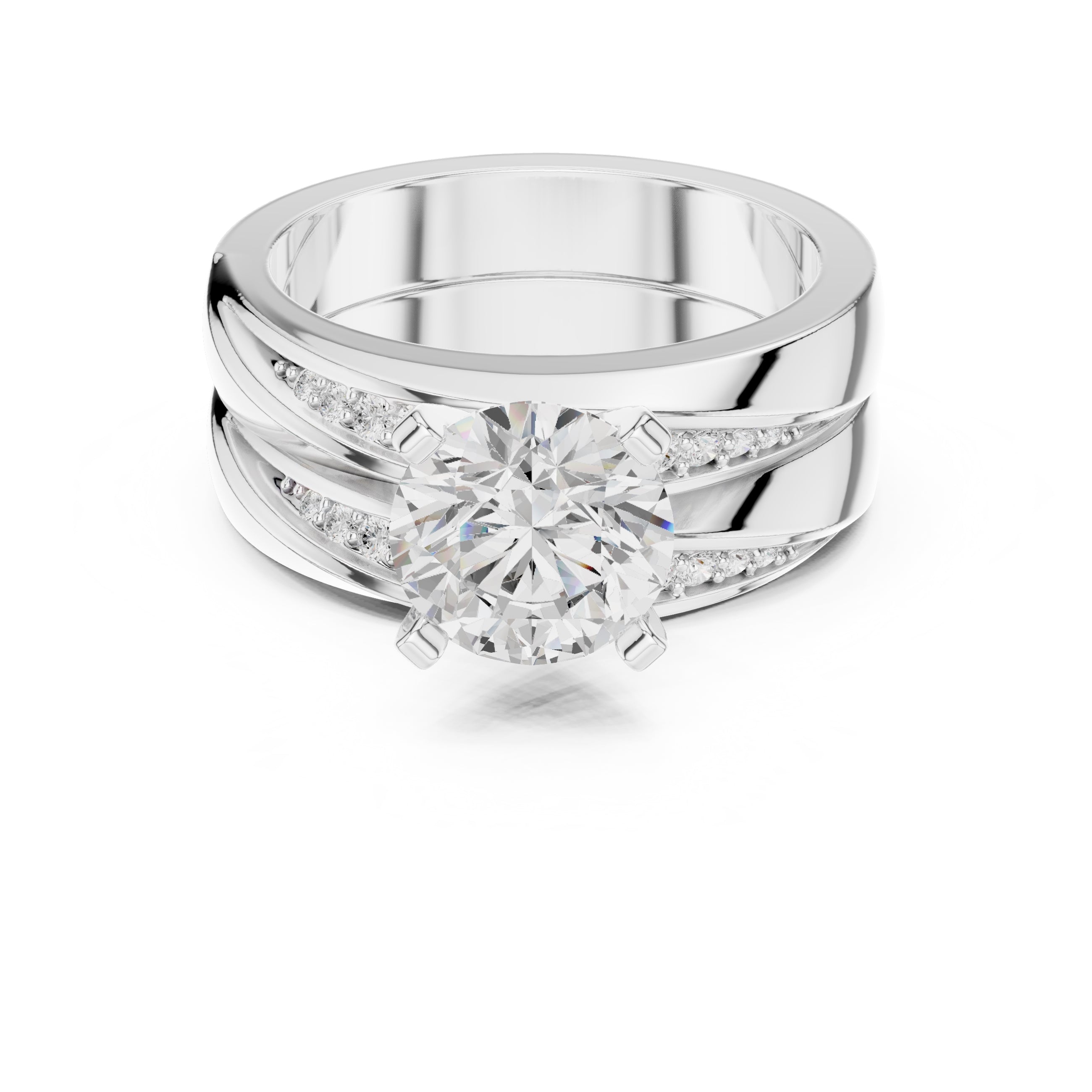 1.50 ct Round Bridal Ring Set 1.5ct White Gold