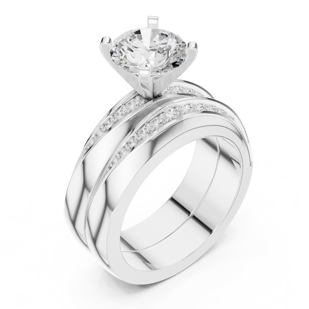 1.50 ct Round Bridal Ring Set 1.5ct White Gold