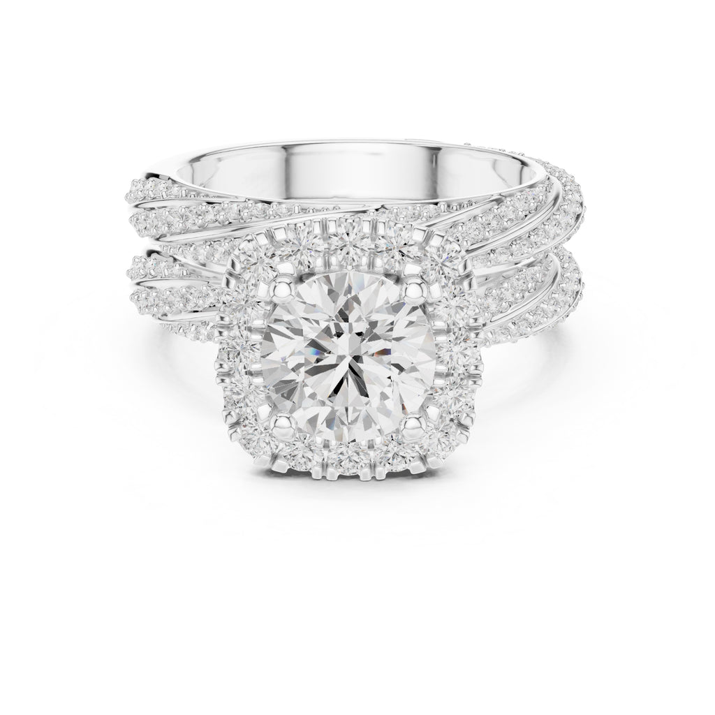 1.50 ct Round Halo Bridal Set 1.5ct White Gold