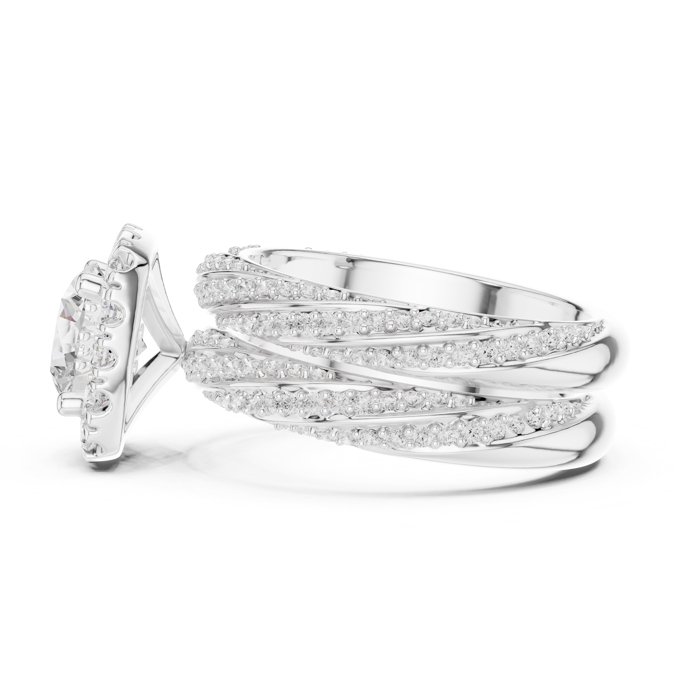 1.50 ct Round Halo Bridal Set 1.5ct White Gold