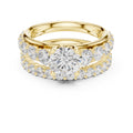 1.00 ct Round Multi-Stone Bridal Ring Set 1ct Yellow Gold