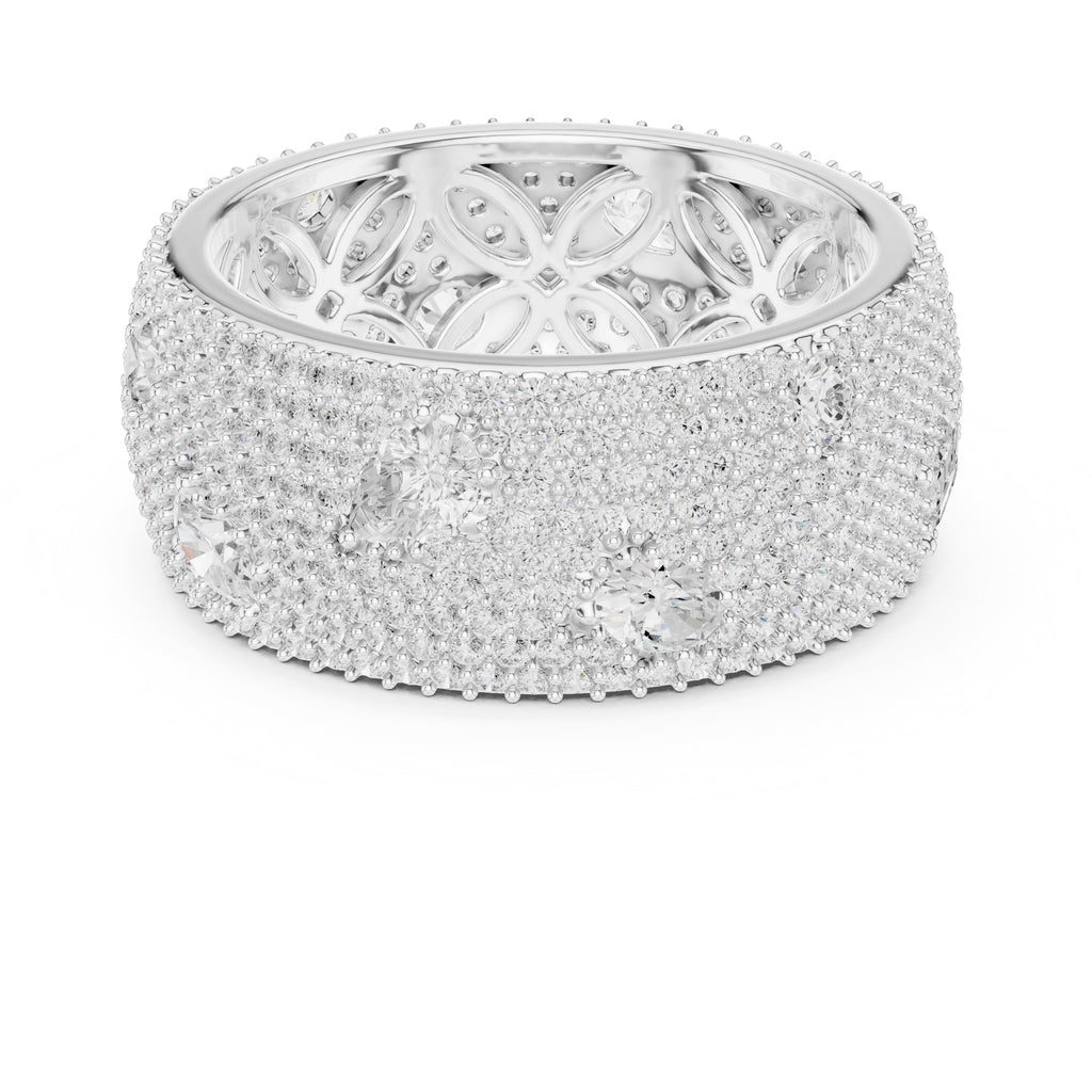 Pave Diamond Statement Band White Gold