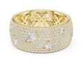 Pave Diamond Statement Band Yellow Gold