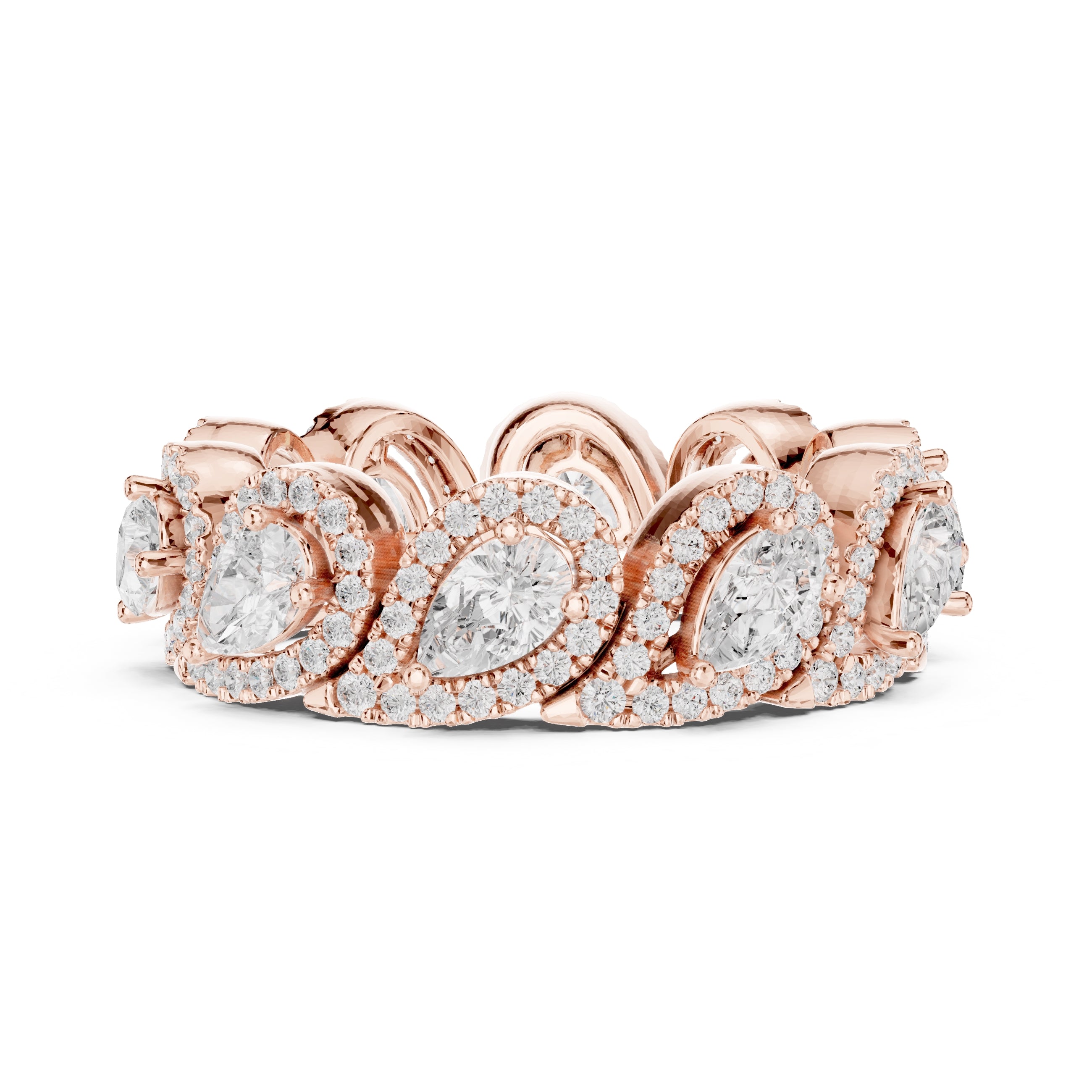 Pear Cluster Eternity Band Rose Gold