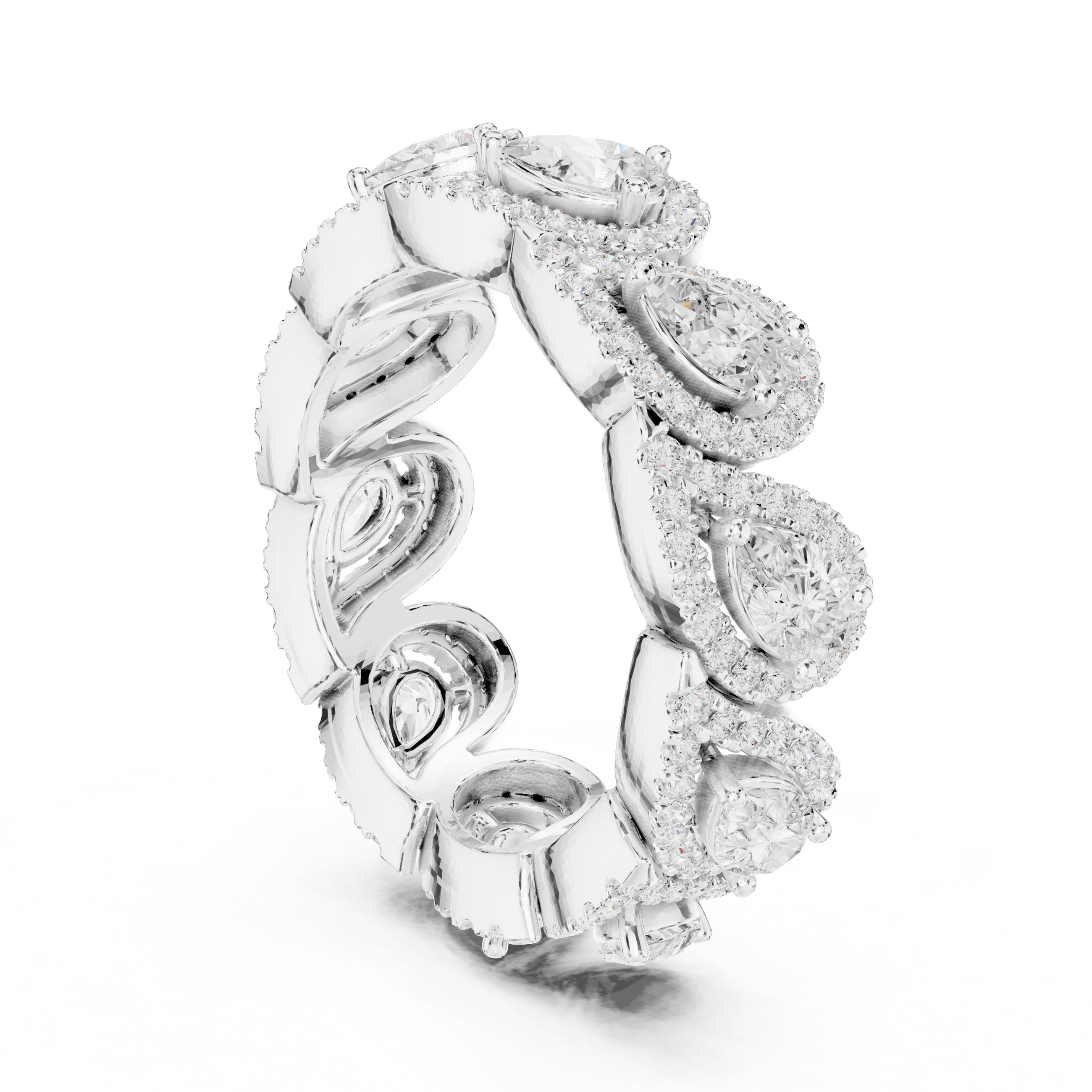 Pear Cluster Eternity Band White Gold