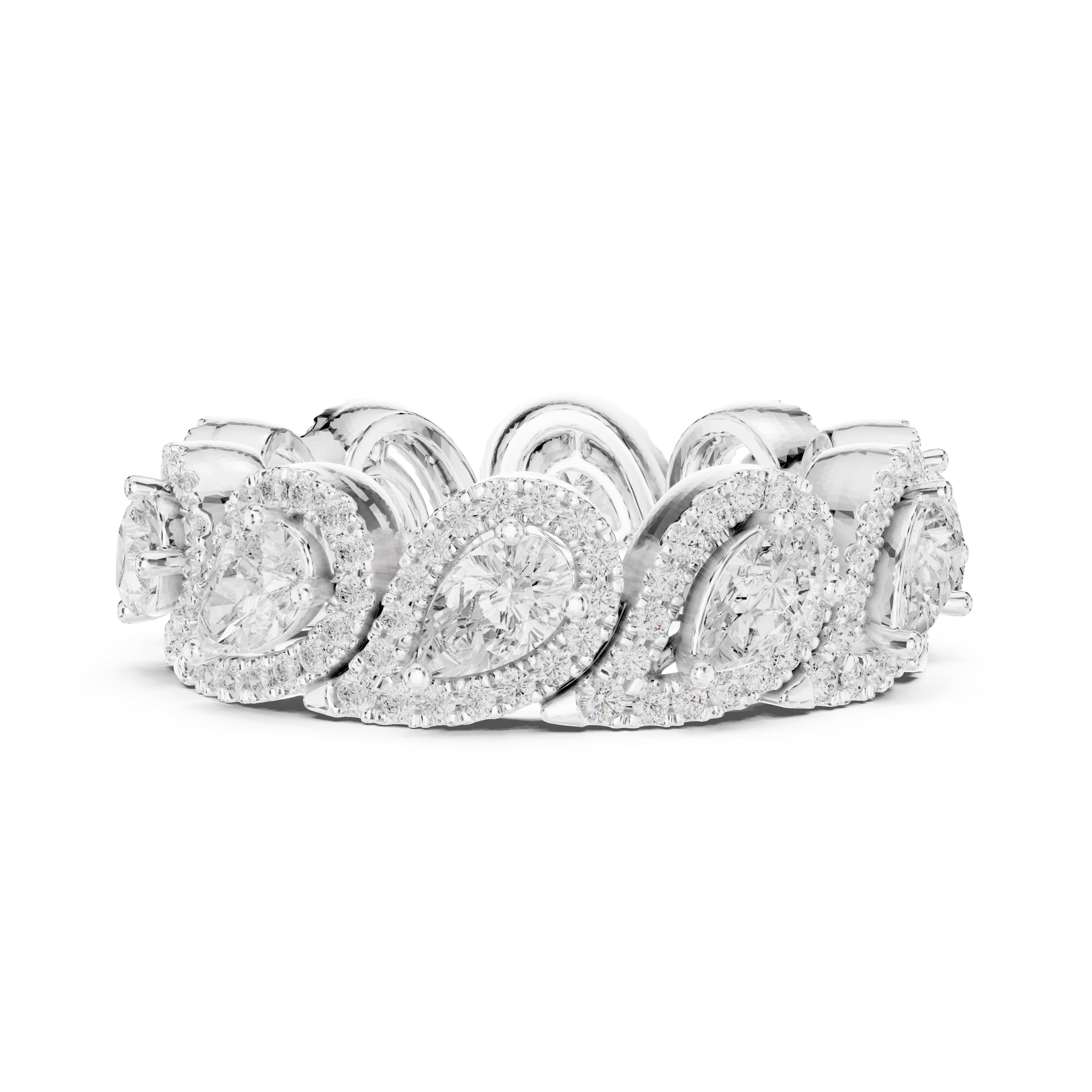 Pear Cluster Eternity Band White Gold