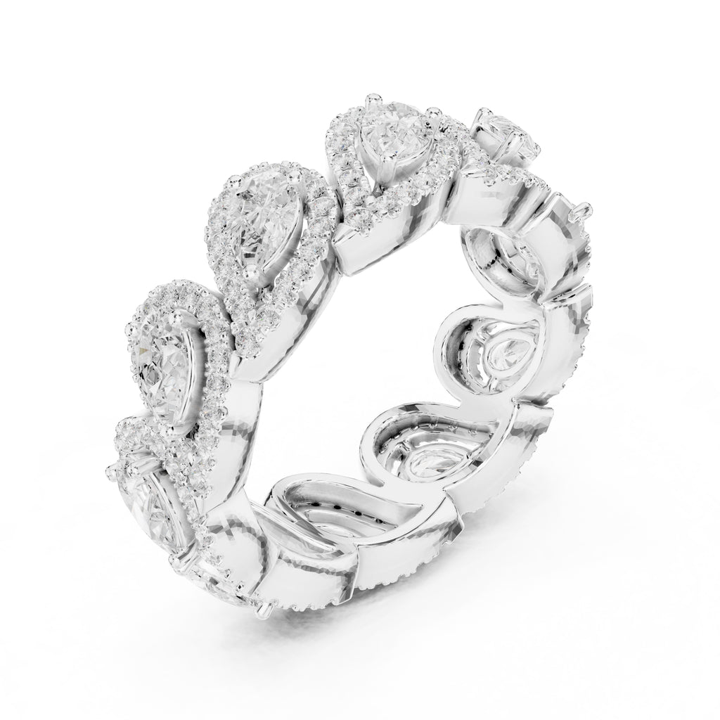 Pear Cluster Eternity Band White Gold