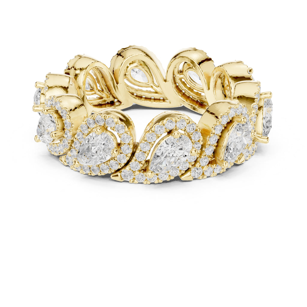 Pear Cluster Eternity Band Yellow Gold