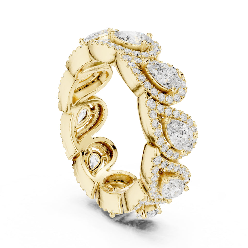 Pear Cluster Eternity Band Yellow Gold