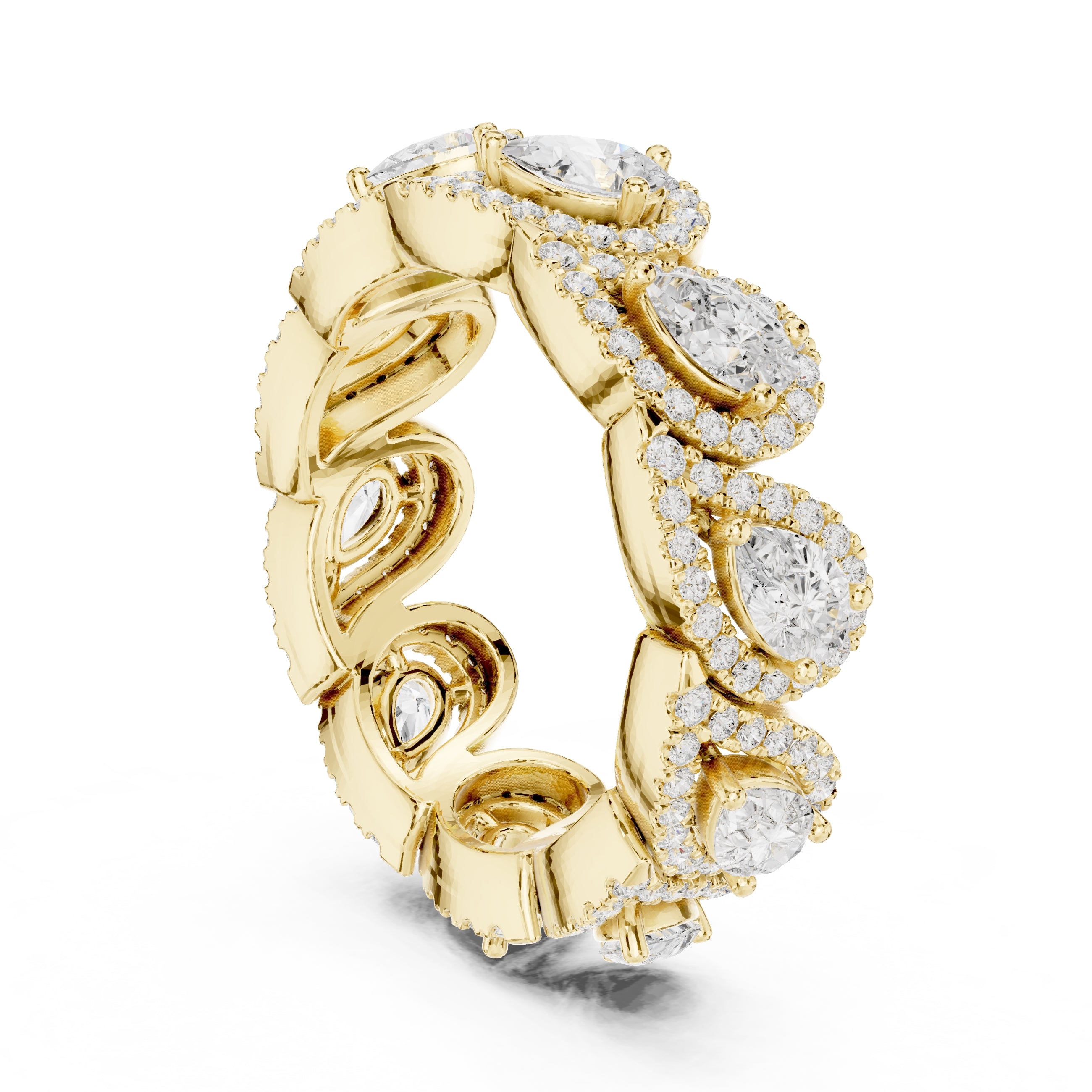 Pear Cluster Eternity Band Yellow Gold