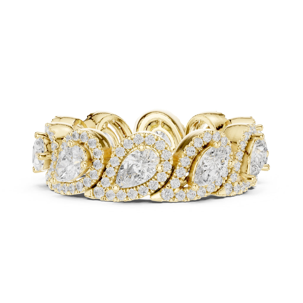 Pear Cluster Eternity Band Yellow Gold