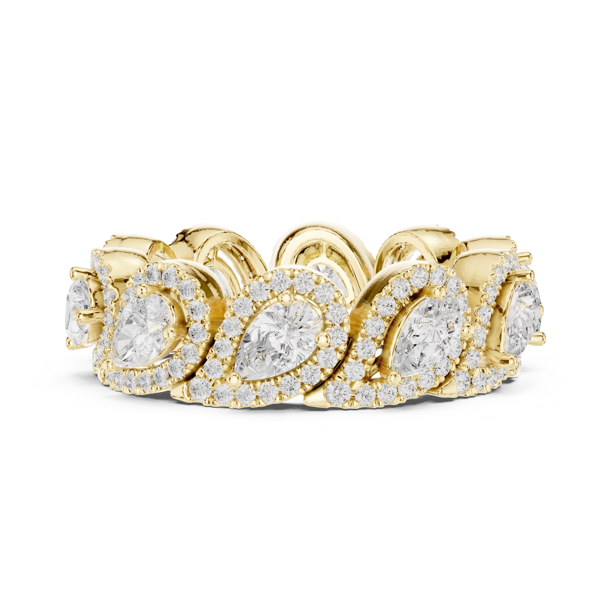 Pear Cluster Eternity Band Yellow Gold