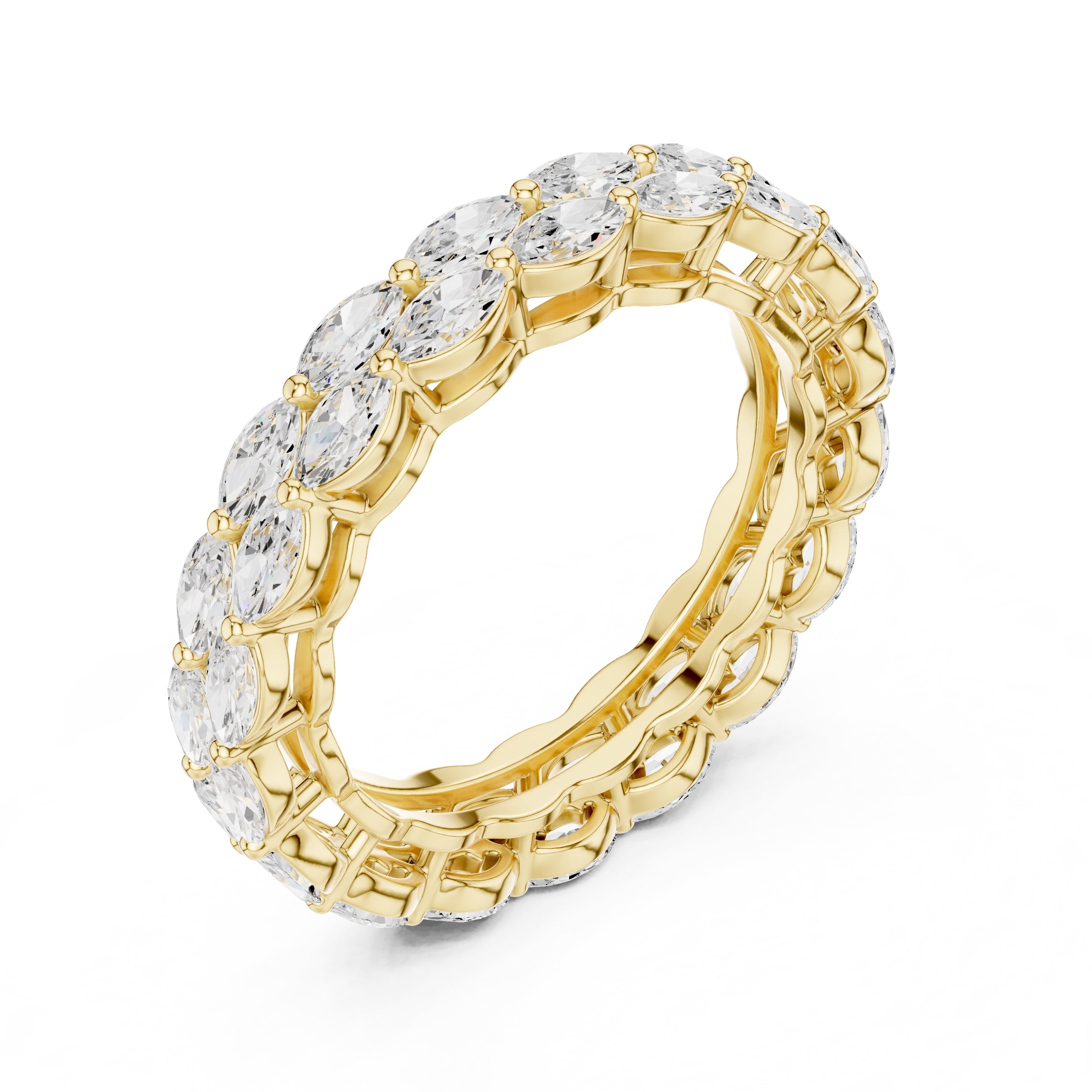 Marquise Eternity Band Yellow Gold