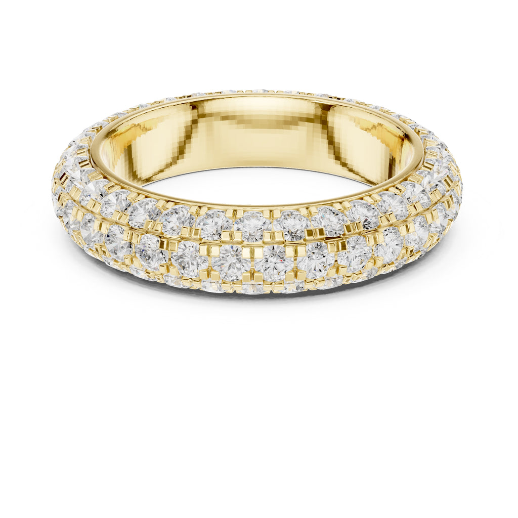 Triple Row Micro-Prong Eternity Band Yellow Gold