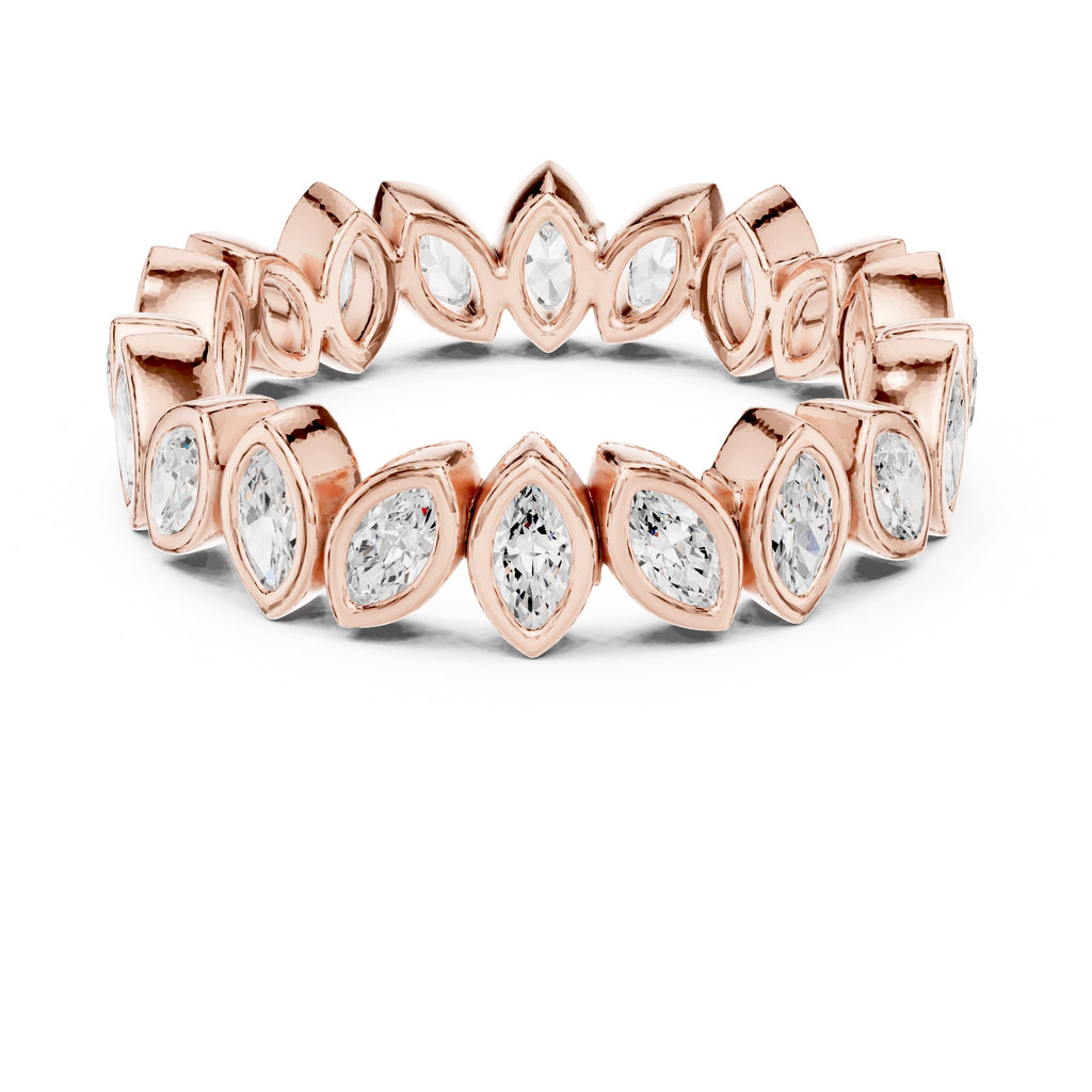 Marquise Bezel Eternity Band Rose Gold