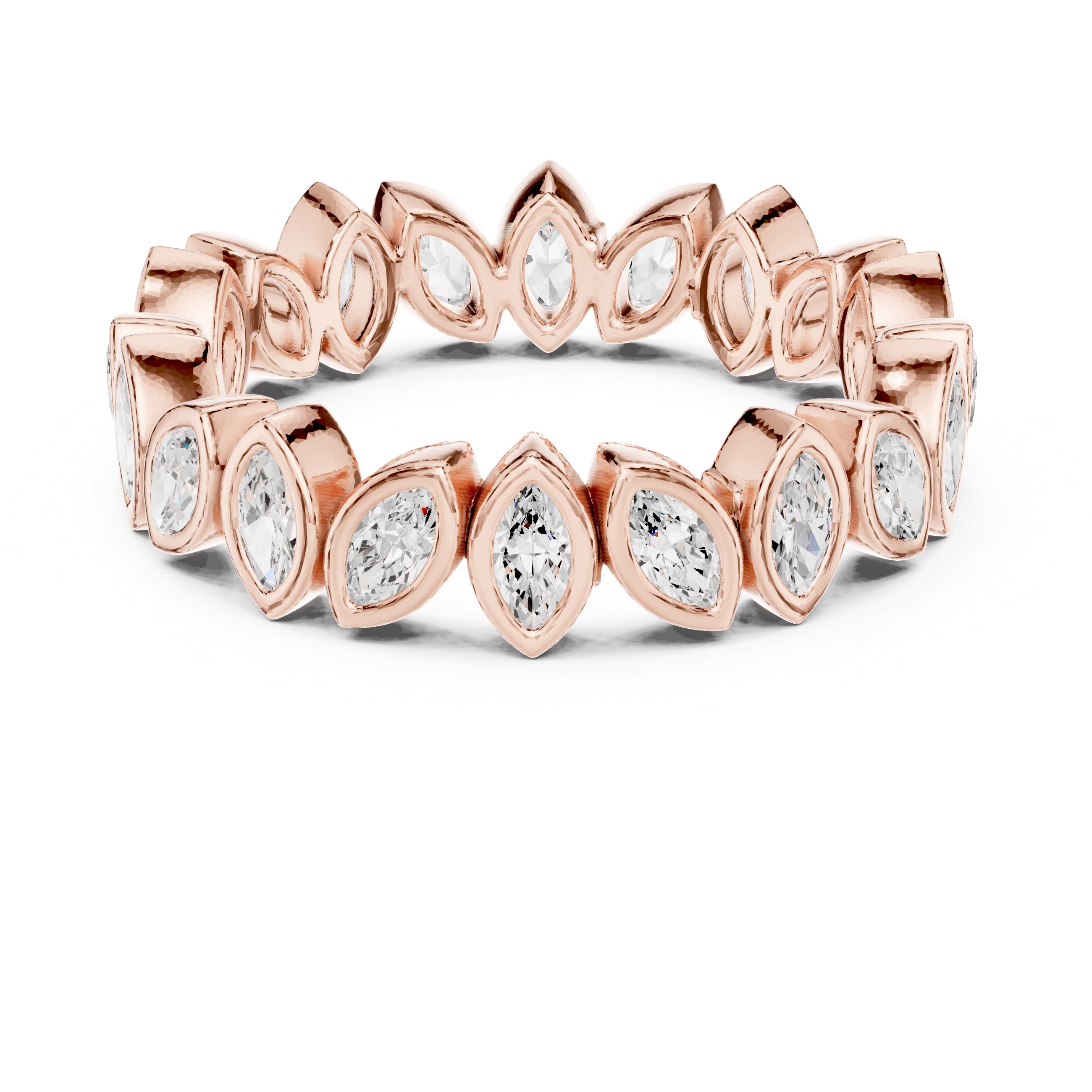 Marquise Bezel Eternity Band Rose Gold