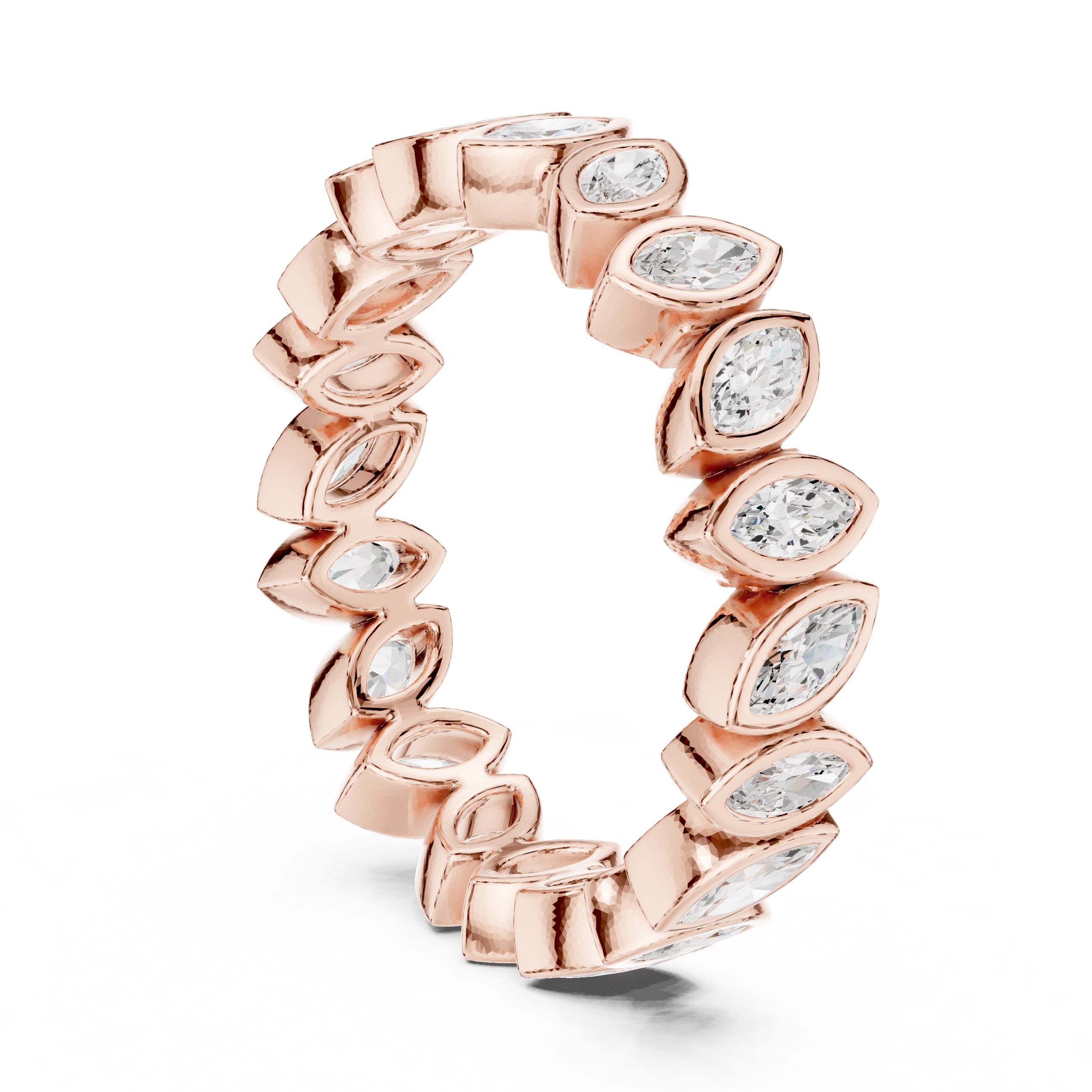 Marquise Bezel Eternity Band Rose Gold
