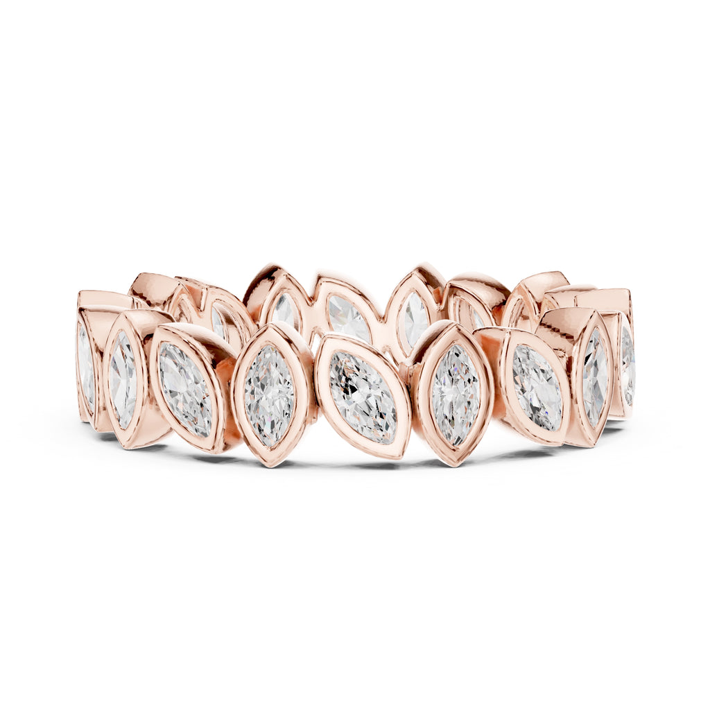 Marquise Bezel Eternity Band Rose Gold