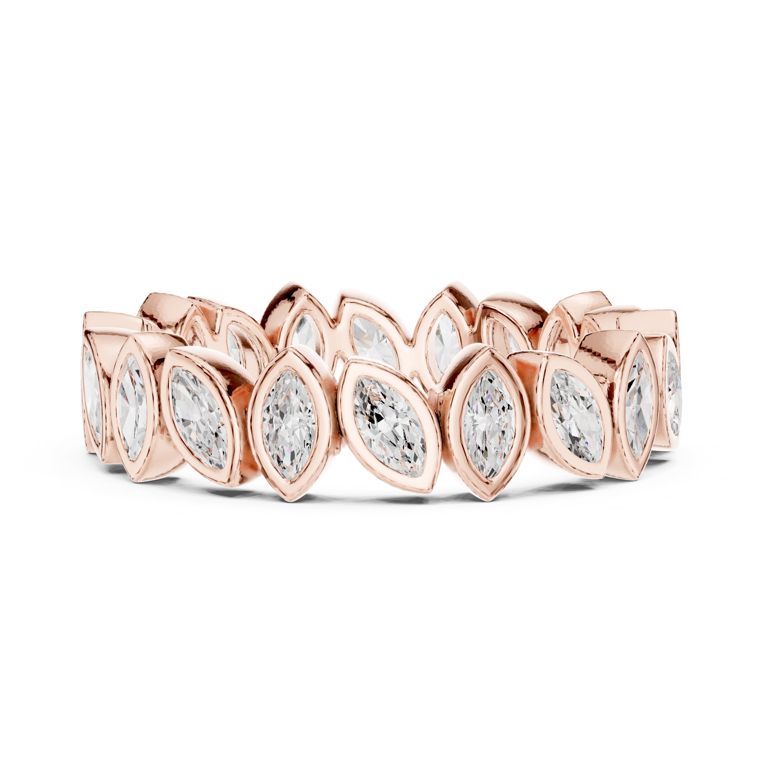 Marquise Bezel Eternity Band Rose Gold