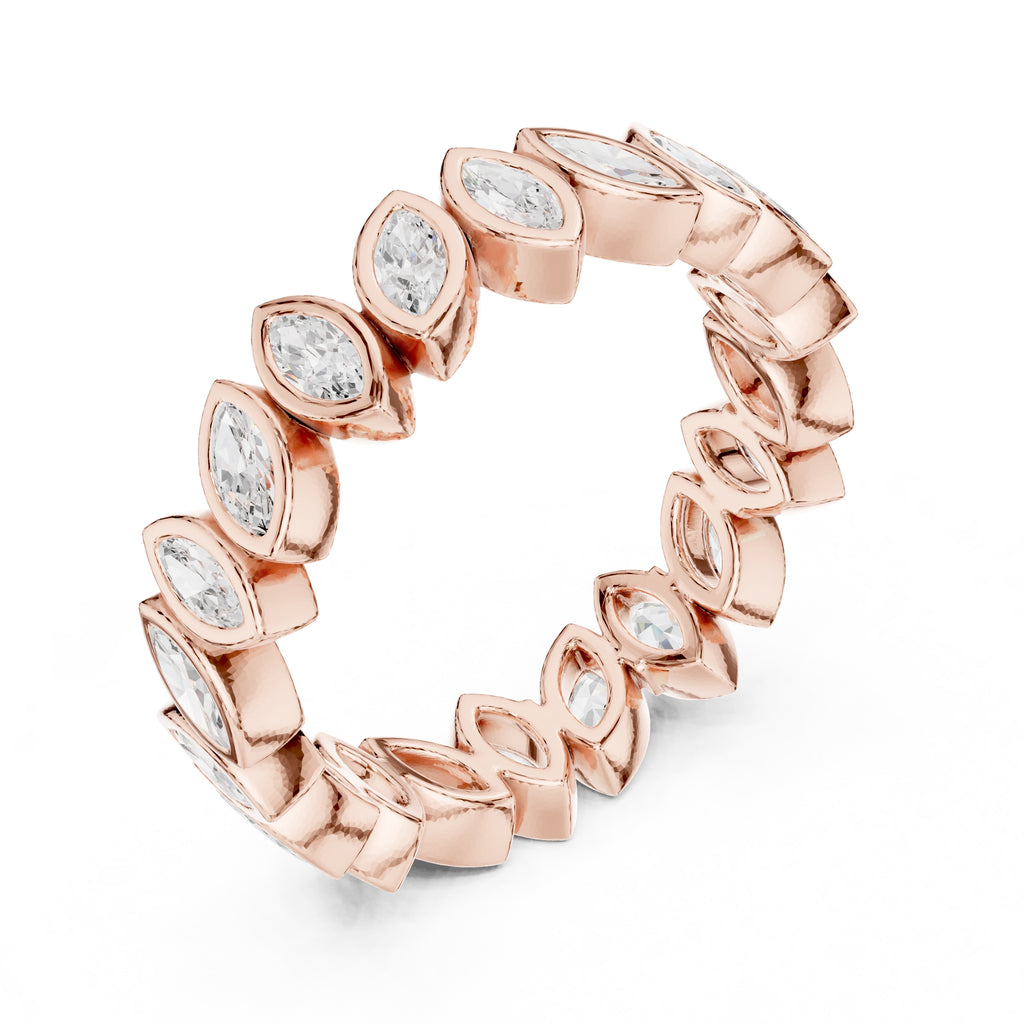 Marquise Bezel Eternity Band Rose Gold