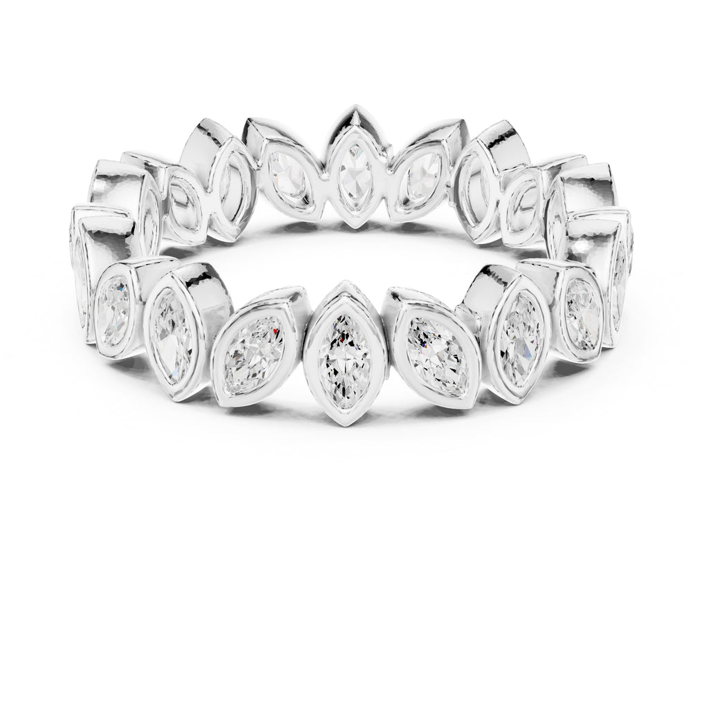 Marquise Bezel Eternity Band White Gold