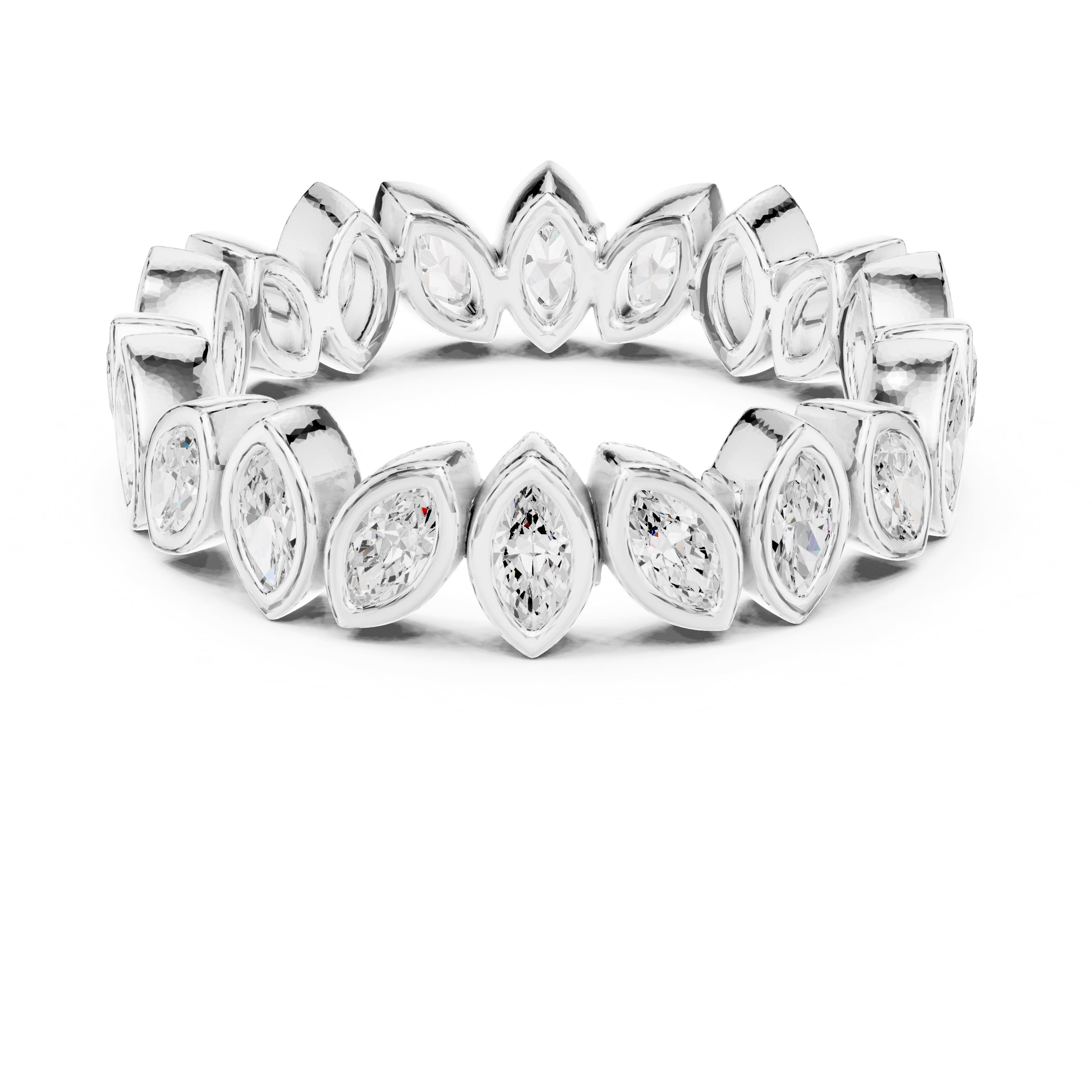 Marquise Bezel Eternity Band White Gold