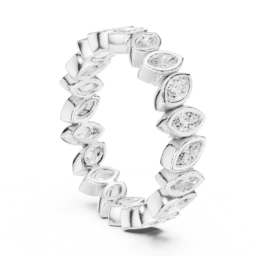 Marquise Bezel Eternity Band White Gold