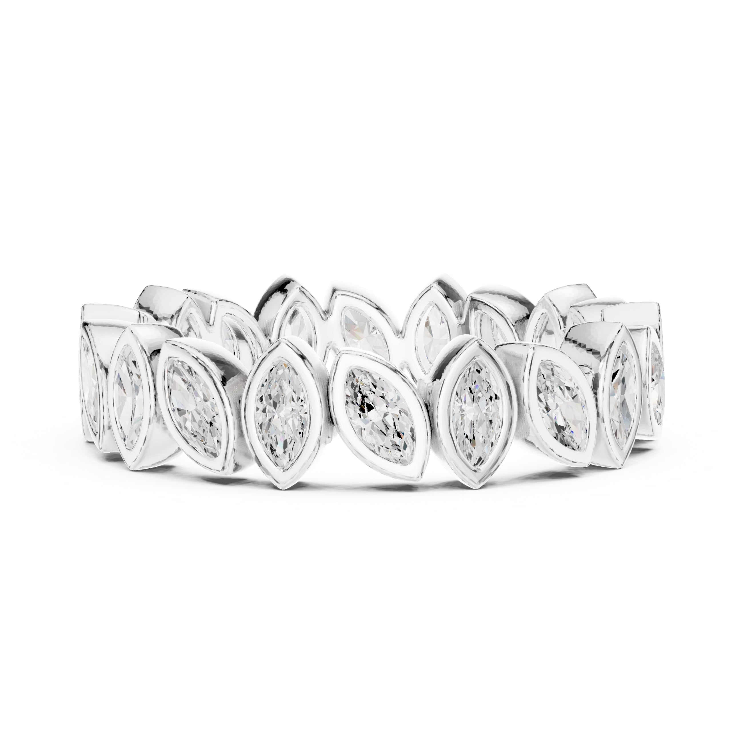 Marquise Bezel Eternity Band White Gold