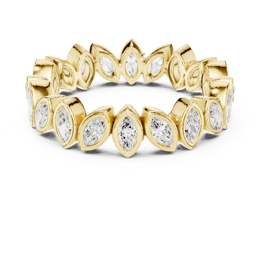 Marquise Bezel Eternity Band Yellow Gold