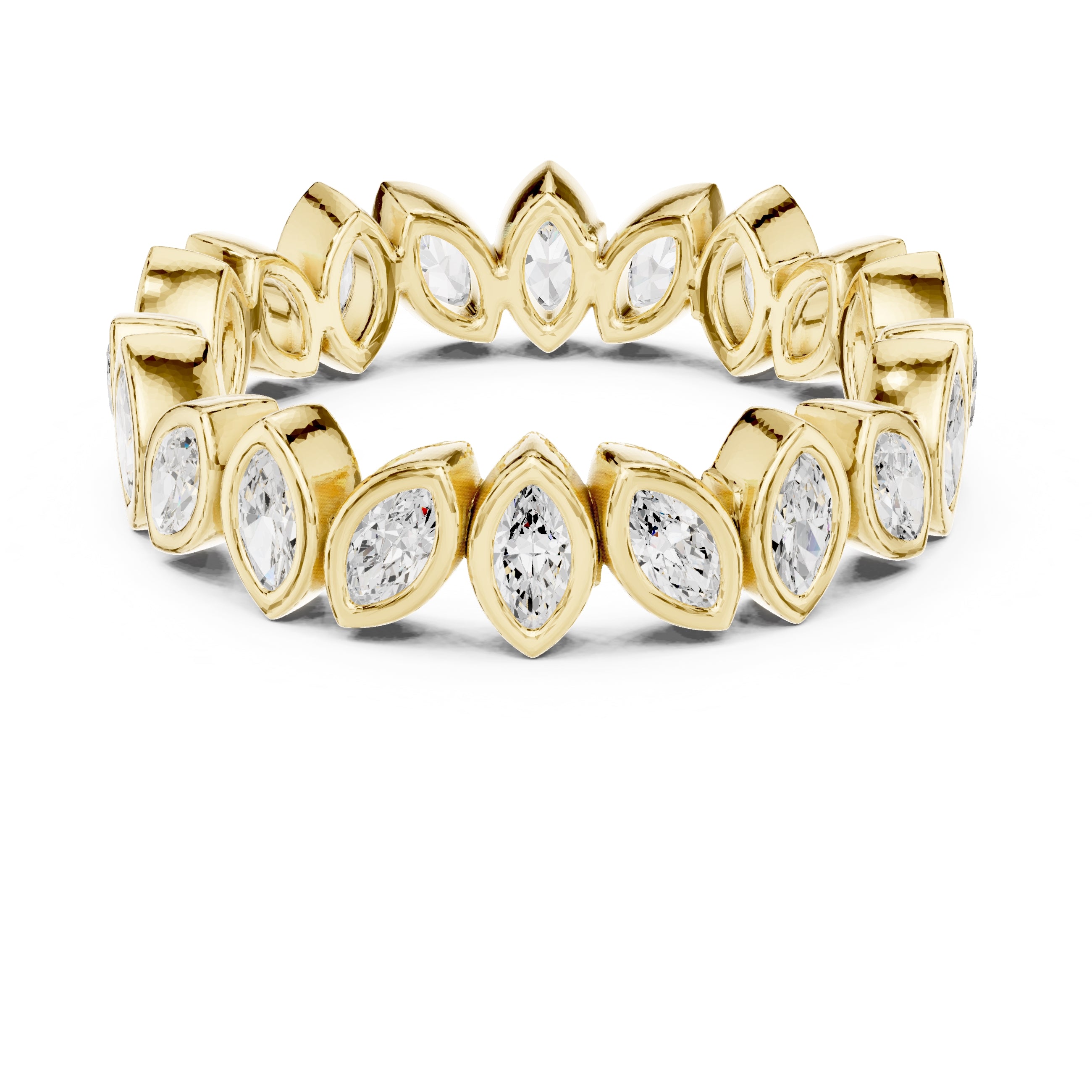 Marquise Bezel Eternity Band Yellow Gold