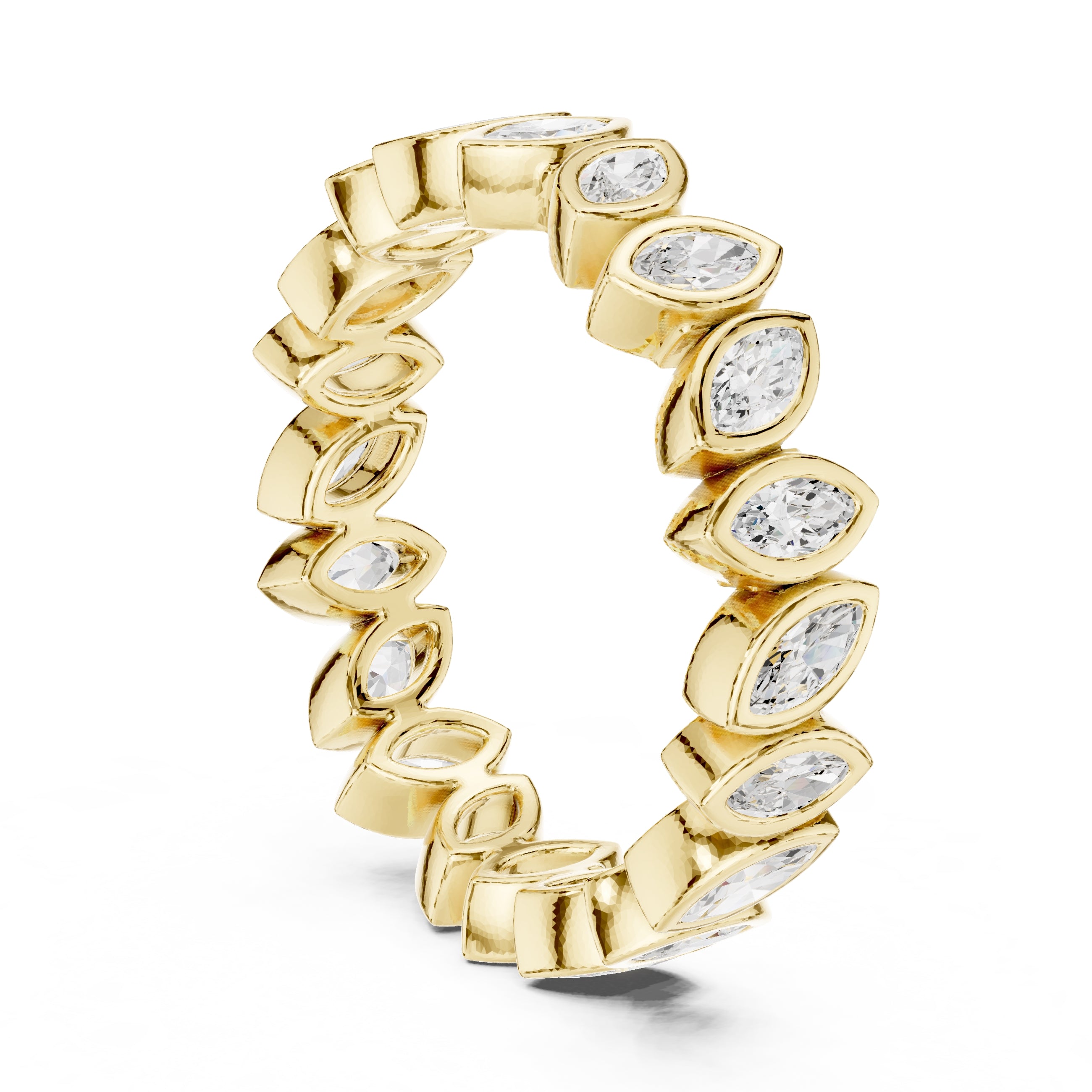 Marquise Bezel Eternity Band Yellow Gold
