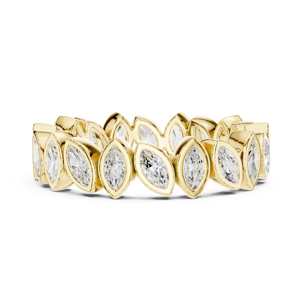 Marquise Bezel Eternity Band Yellow Gold