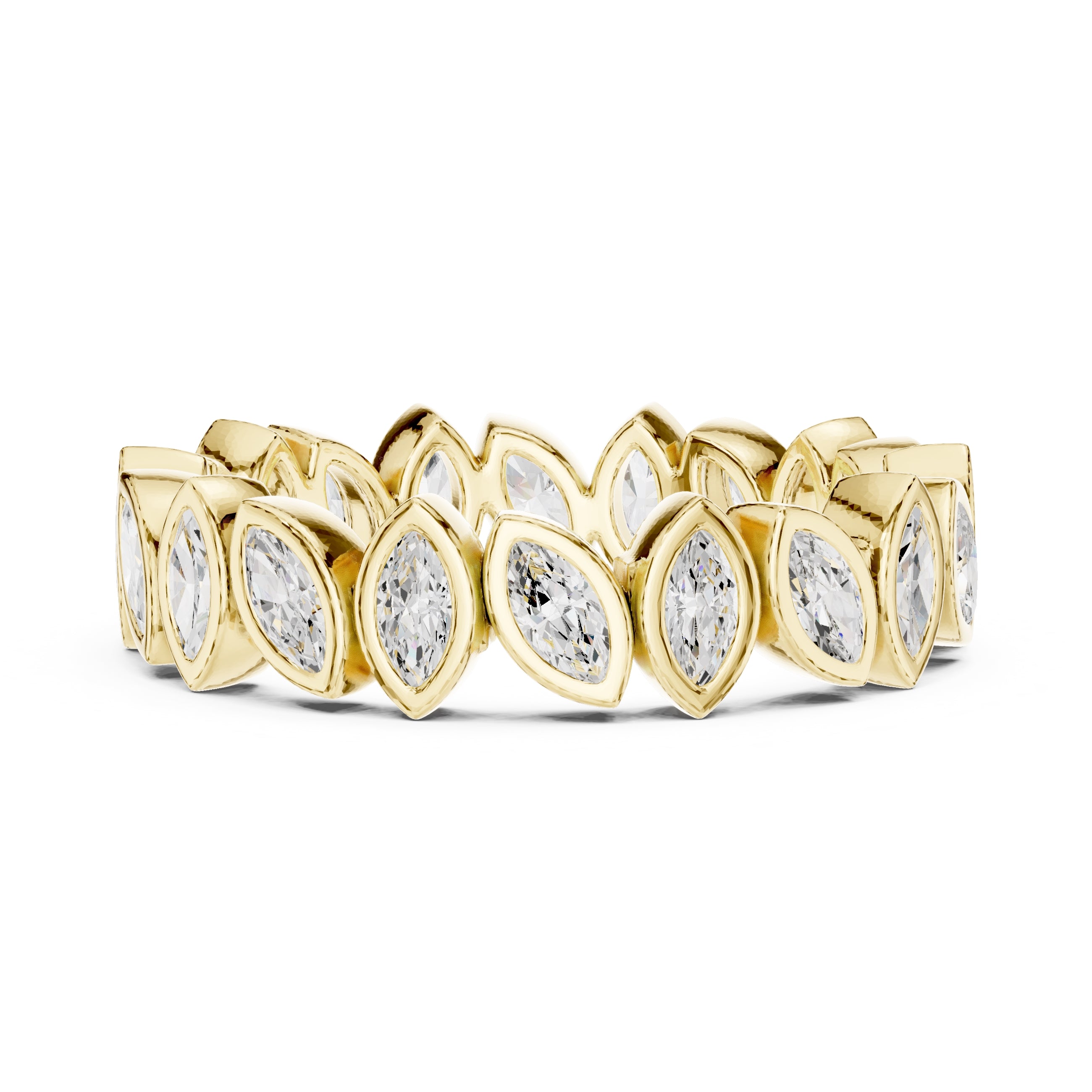 Marquise Bezel Eternity Band Yellow Gold