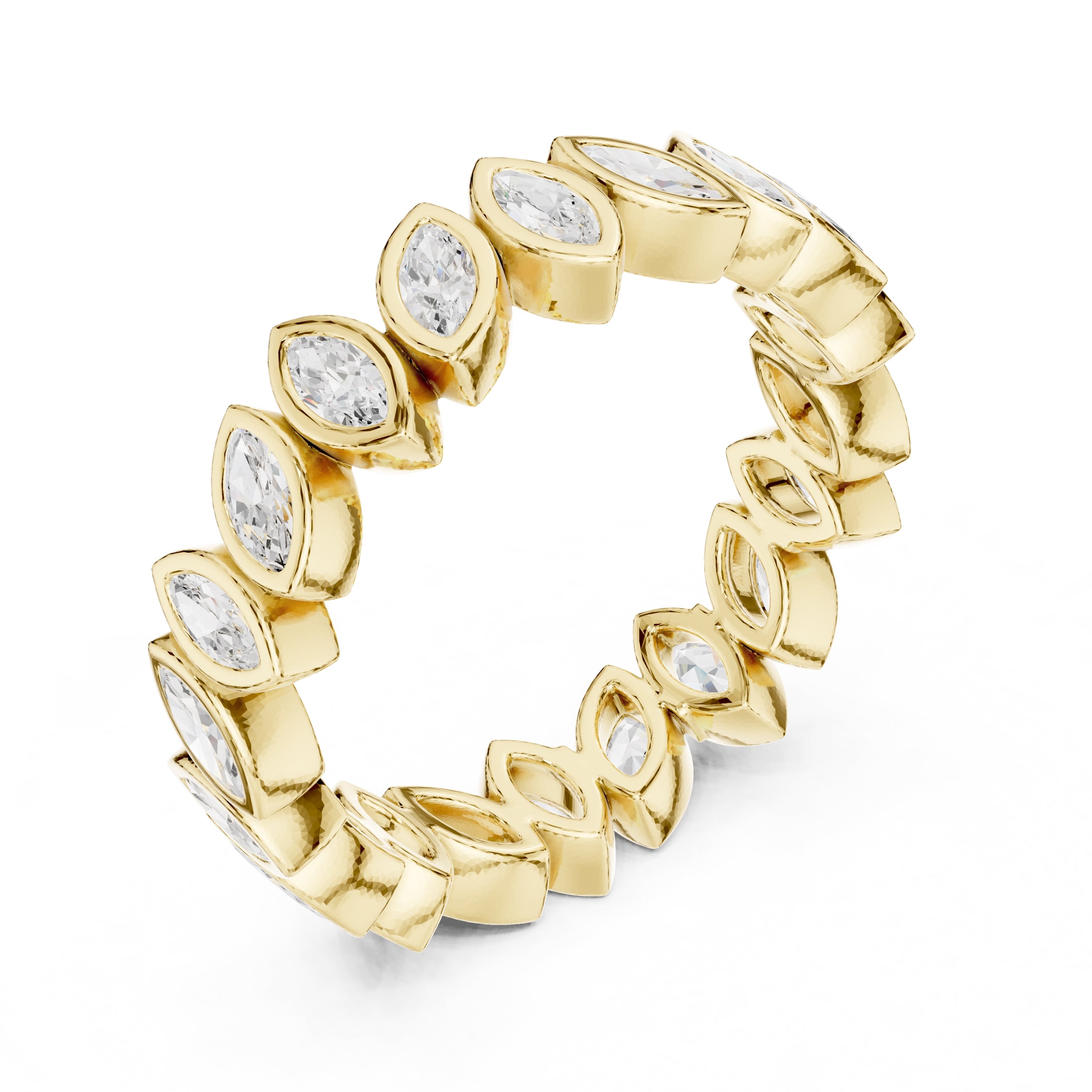 Marquise Bezel Eternity Band Yellow Gold