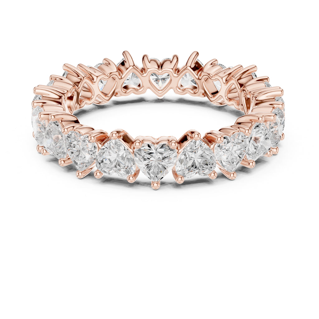 Heart Cut Eternity Band Rose Gold
