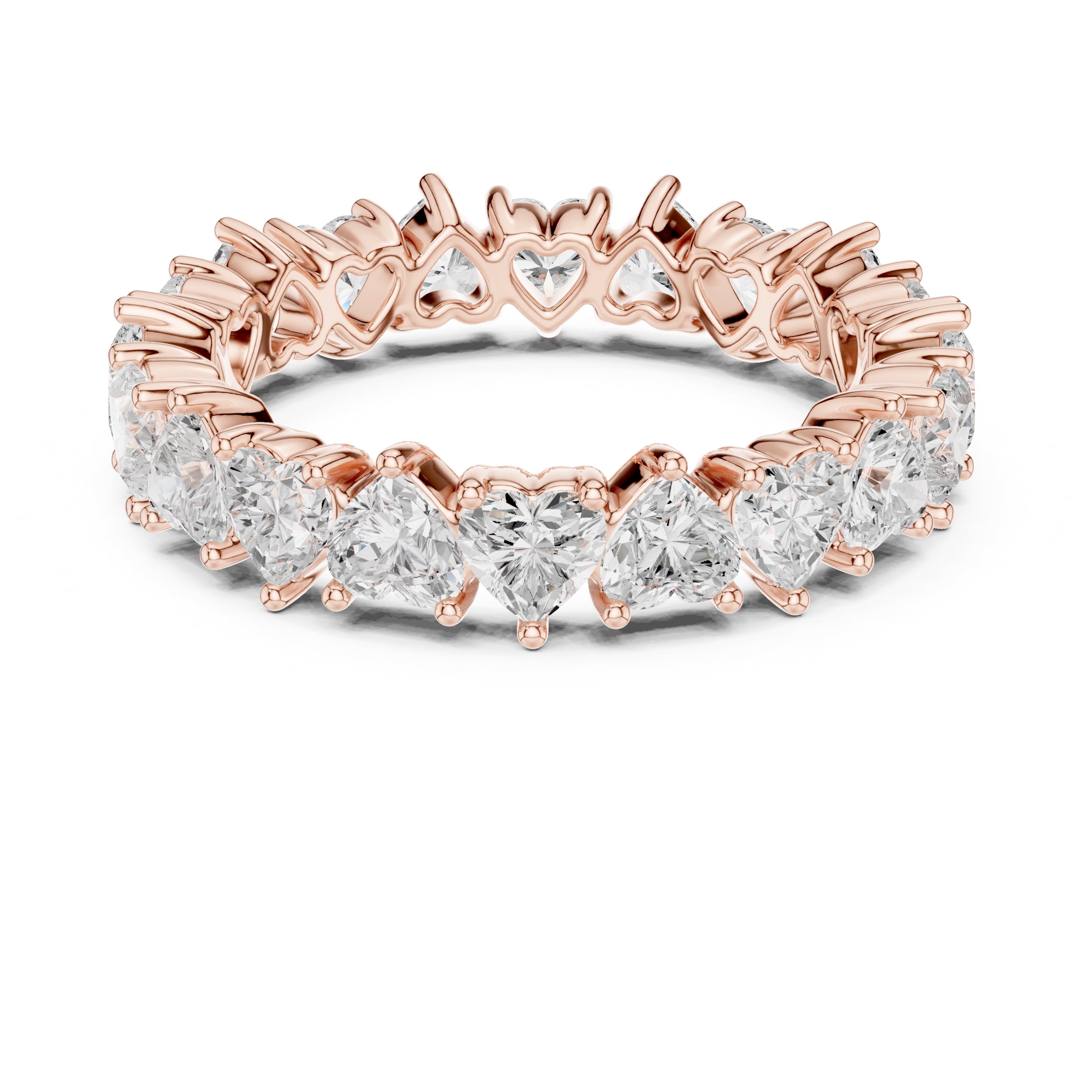 Heart Cut Eternity Band Rose Gold