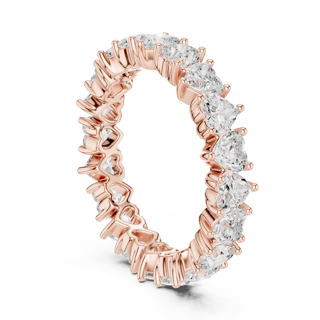 Heart Cut Eternity Band Rose Gold