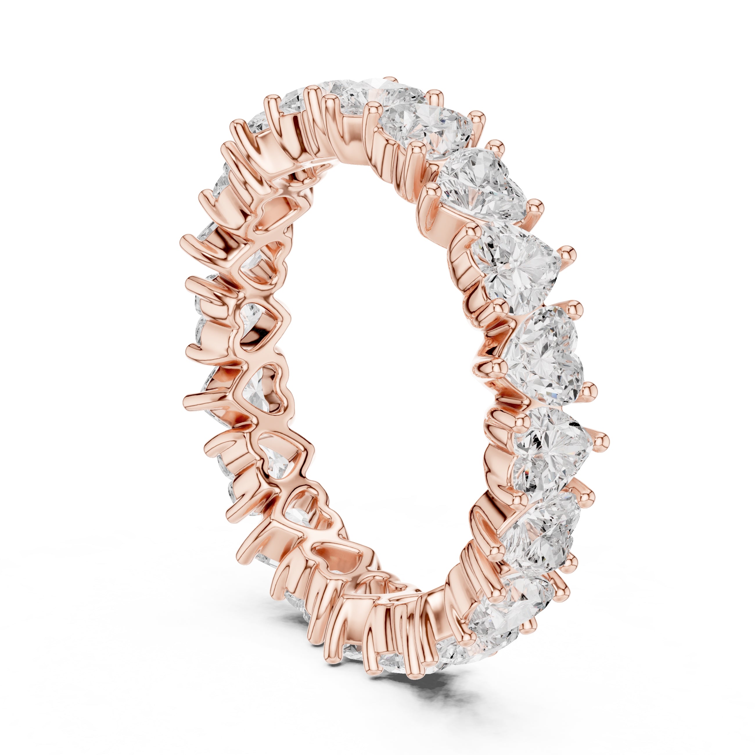 Heart Cut Eternity Band Rose Gold